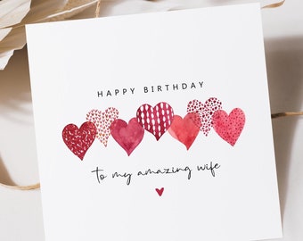 Joyeux anniversaire à ma femme incroyable carte de vœux | Carte d'anniversaire pour femme | carte postale pour femme | Joyeux anniversaire femme | Carte d'anniversaire pour femme |