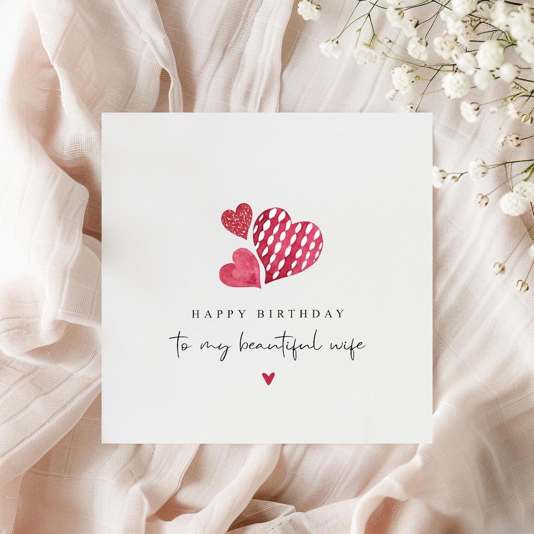 Happy Birthday to My Beautiful Wife Card Birthday Card for Wife Card  for Wife Happy Birthday Wife Wife Birthday Card