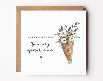 Happy Birthday To A Very Special Mum Card | Floral Mum Birthday Card For Mum | Special Mum Birthday Card | Birthday Card For Mum