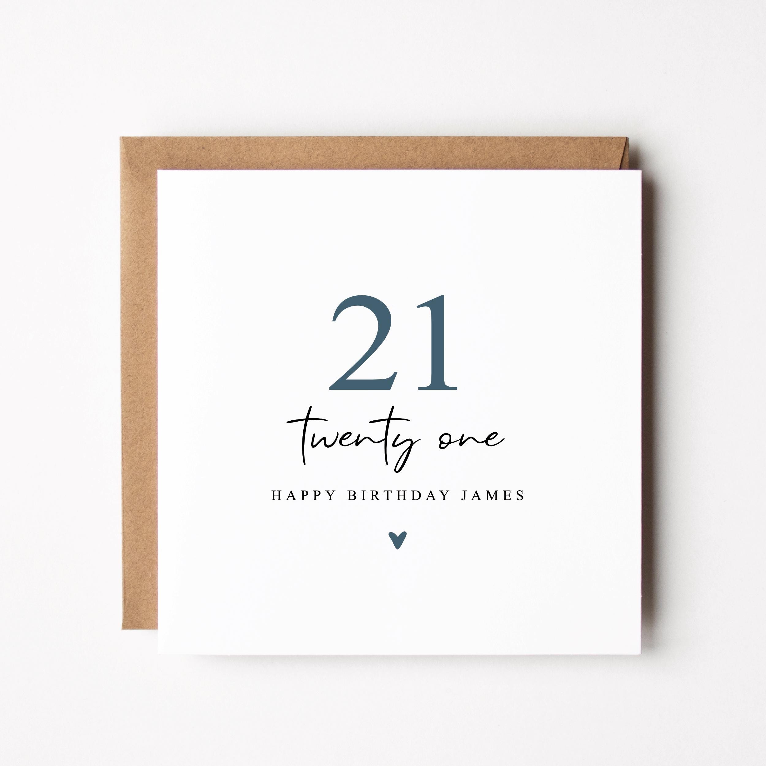 Personalised 21st Birthday Card for Him | 21st Birthday Card for Son ...