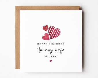 Personalised Happy Birthday To My Wife Card | Birthday Card For Wife | Card For Wife | Happy Birthday Wife | Wife Birthday Card