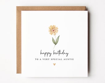 Happy Birthday To A Special Auntie |Auntie Birthday Card | Gardening Birthday Card | Floral Birthday Card For Auntie |Birthday Card For Aunt