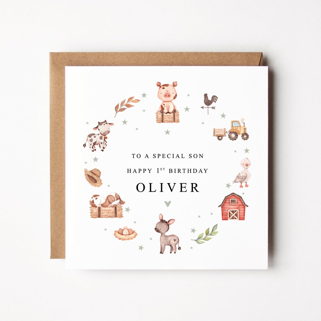 Personalised 1st 2nd 3rd Birthday Card for Son Grandson Nephew Godson ...