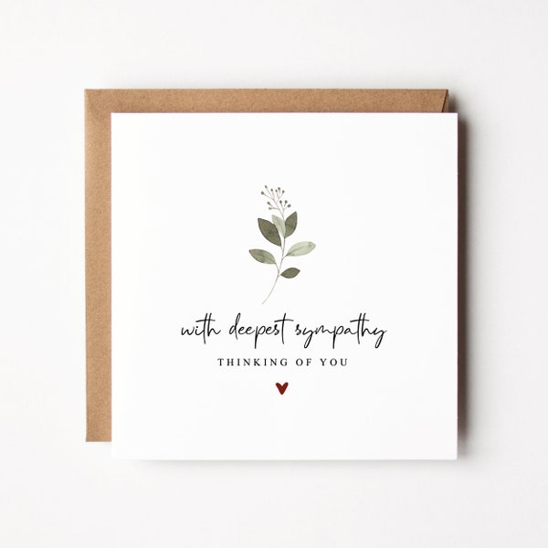 Sympathy Card | With Deepest Sympathy | Condolences Card | Thinking Of You Card | Bereavement Card | Support | Loss | Sending Love