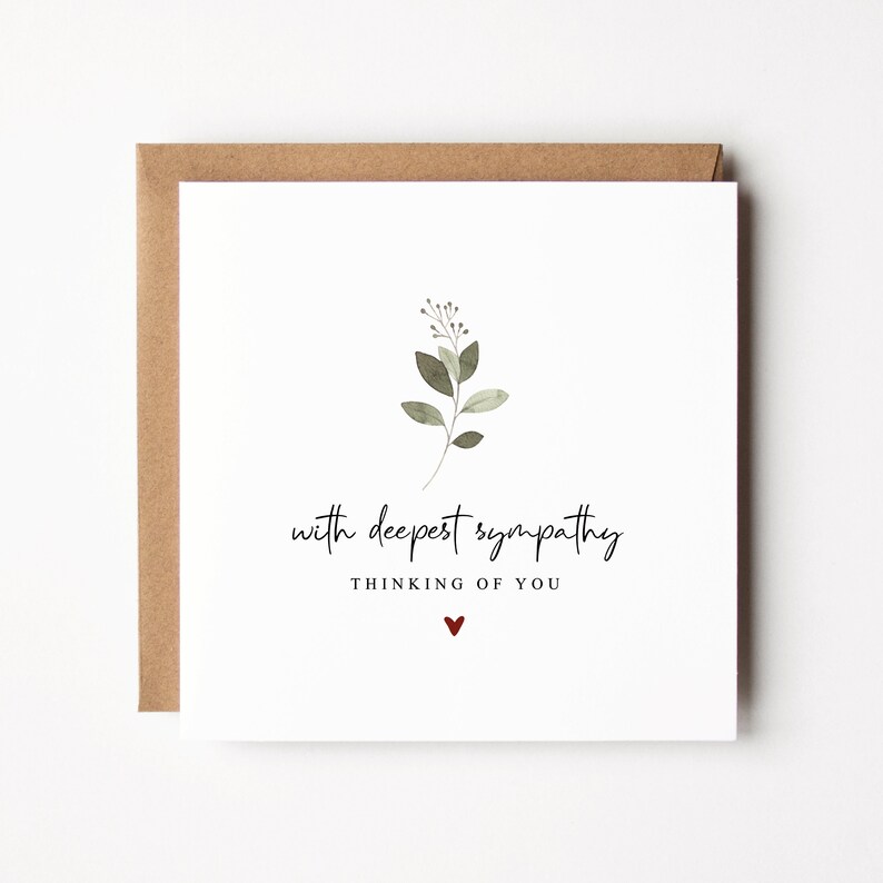 carte de sympathie | avec toute notre sympathie | carte de condoléances | Je pense à vous | carte de vœux pour le deuil | Assistance | Perte | Envoyer de l'amour image 2