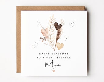 Happy Birthday To A Very Special Mum Card | Floral Mum Birthday Card For Mum | Birthday Card For Mum | Botanical | Hearts and Flowers