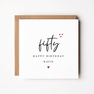 Personalised Happy 50th Birthday Card |Fiftieth Birthday Card For Her |50th Birthday Card For Sister |50th Birthday Card |Friend |Daughter