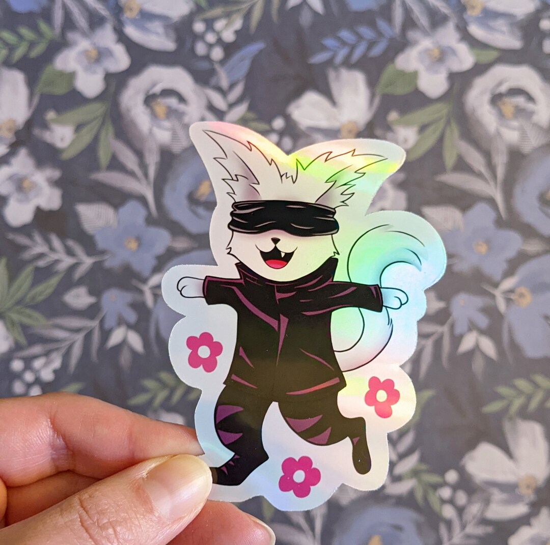 Jujutsu Anime Sticker, Jumping Through Flowers Holographic Vinyl ...