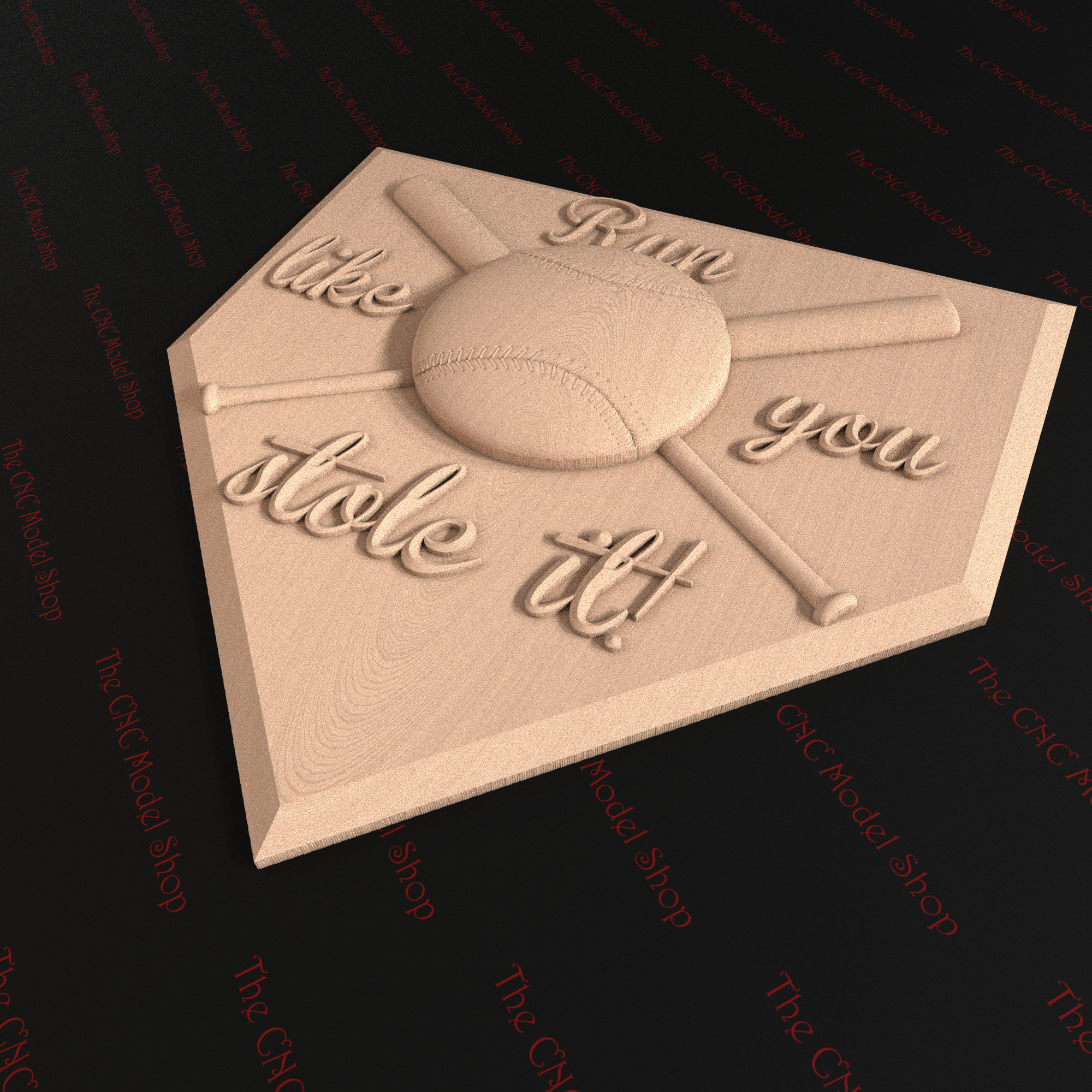 2 Pcs, Baseball Sign, 3d Stl Relief CNC Router File for Cnc Carving ...