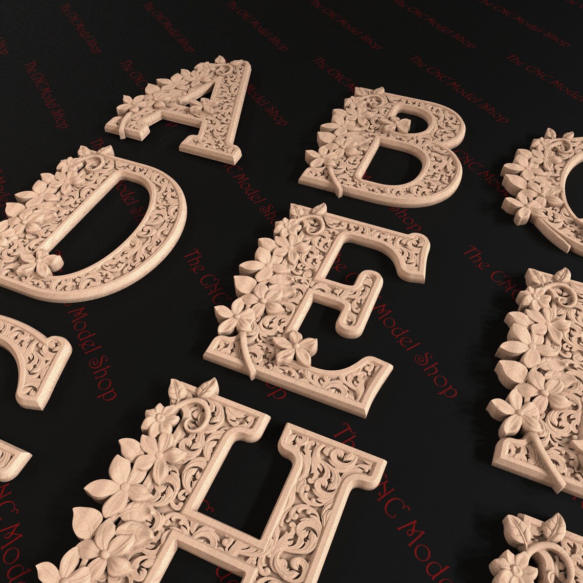 26 Pcs. 3D STL Relief File for Cnc of All Letters in the English ...