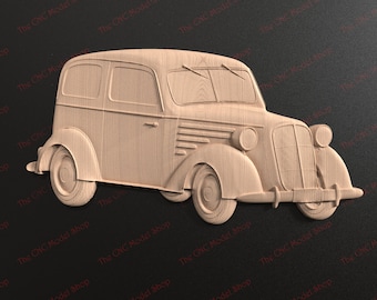 4 pcs, 3D STL files of a 1930's Car for cnc carving