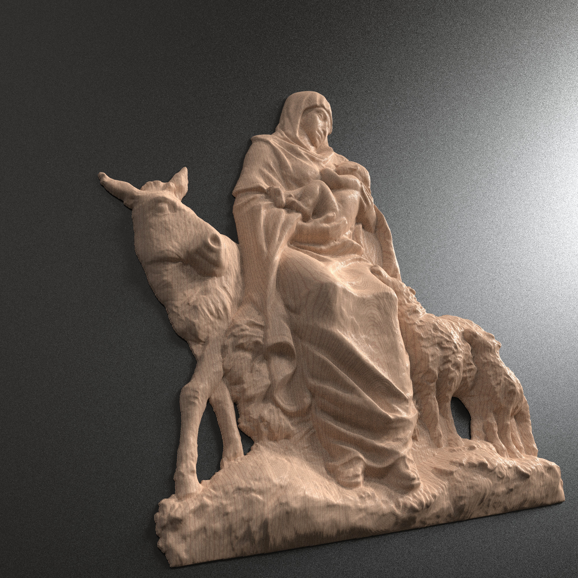 3D Relief STL File of a Nativity Scene With Mary and Baby Etsy