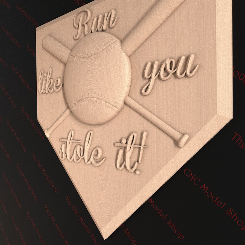 2 Pcs, Baseball Sign, 3d Stl Relief CNC Router File for Cnc Carving ...