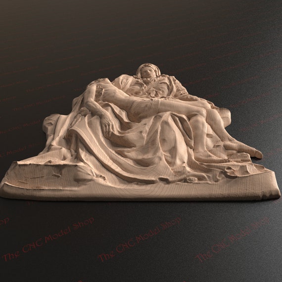 CNC レリーフ彫刻用のミケランジェロのラ・ピエタの 3D レリーフ STL