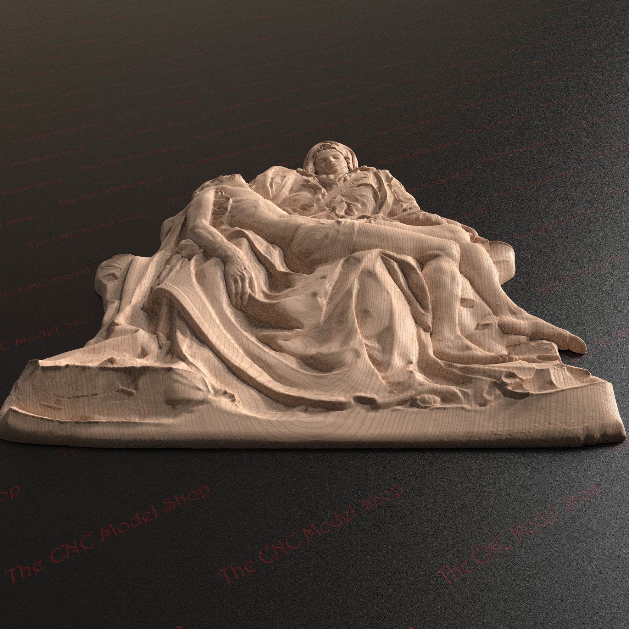 CNC レリーフ彫刻用のミケランジェロのラ・ピエタの 3D レリーフ STL