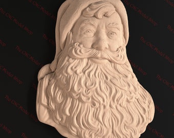3D relief STL file of Christmas Holiday Santa Claus for CNC router carving / engraving