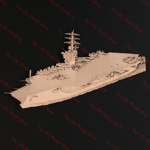 2 Pcs. 3D STL CNC Router relief file of an Aircraft Carrier for CNC carving