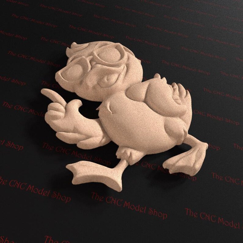 Cool Duck 3D Relief STL File for CNC Router Carving or 3D Resin ...