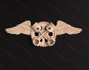 Emblema automotriz, archivo STL de relieve 3D para tallado con fresadora CNC.