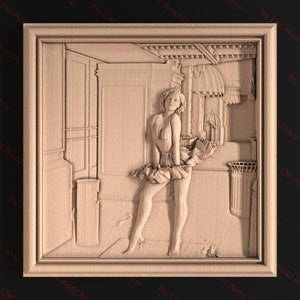 Archivo en relieve STL 3D de la escena de la falda voladora de Marilyn para tallado en enrutador CNC o impresión en 3D