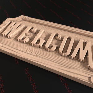 Welcome Sign, 3D Relief STL File for CNC Router Carving - Etsy