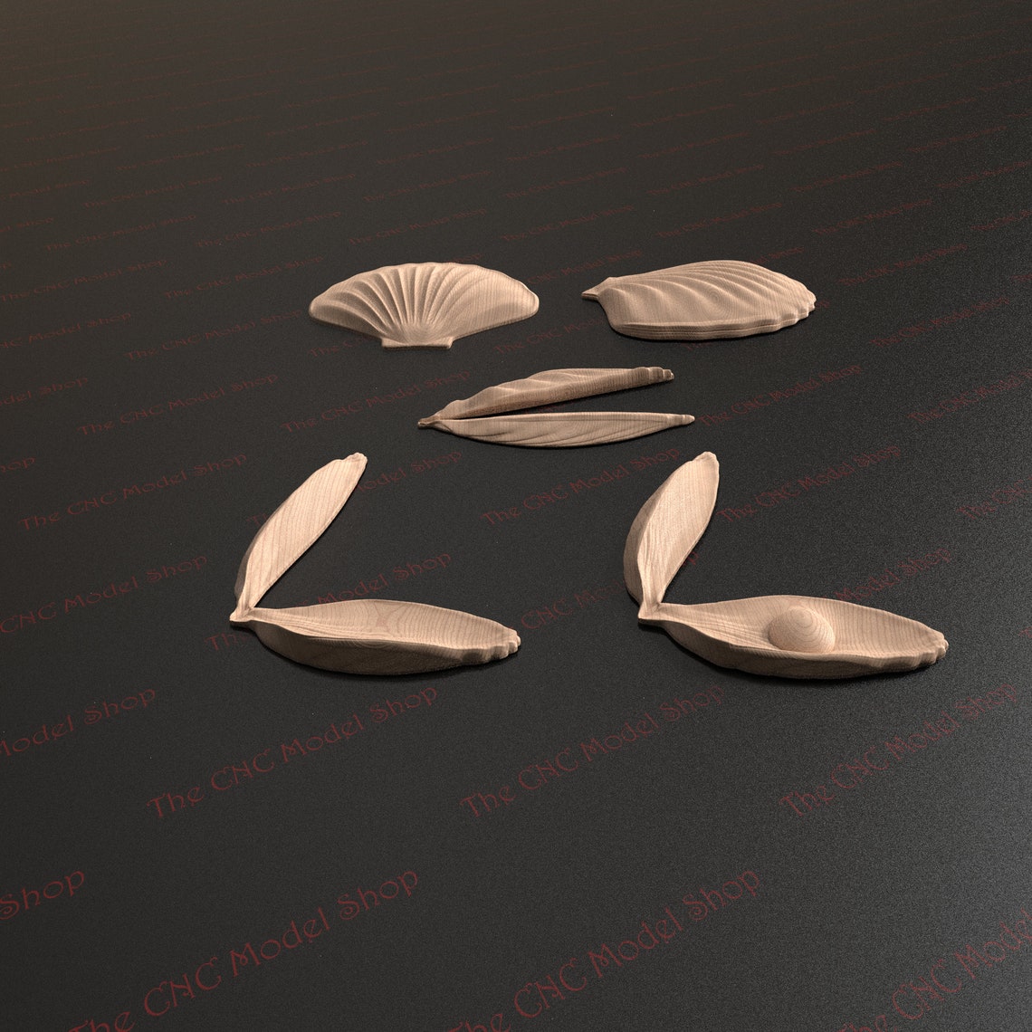 5 Pcs, 3D Relief STL Files of Clam Shell - Etsy