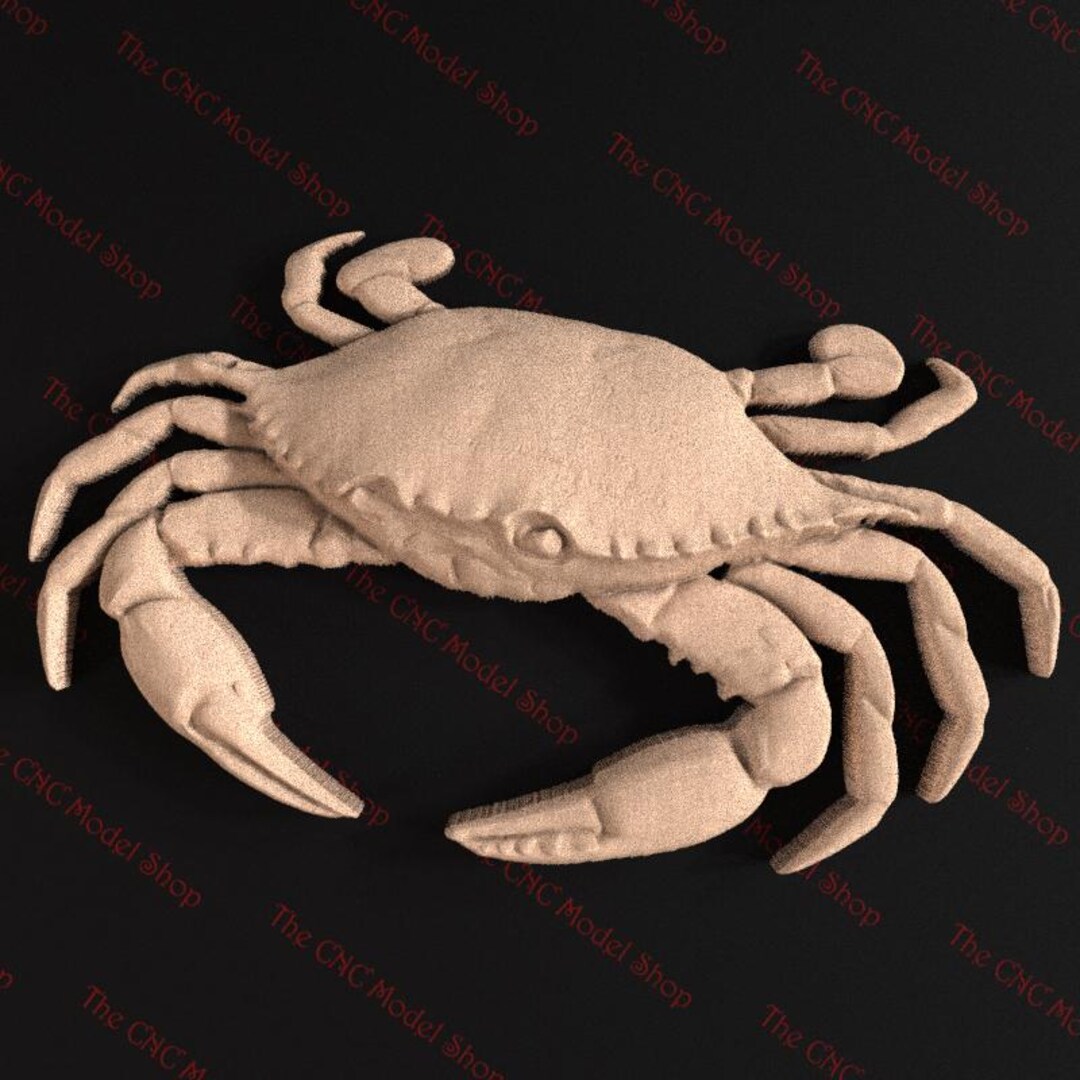 Crab 3D Relief STL File for CNC Router Carving or 3D Resin Printing ...