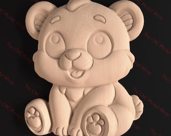 3D STL relief file of a Cute Teddy Bear Character for CNC carving/engraving