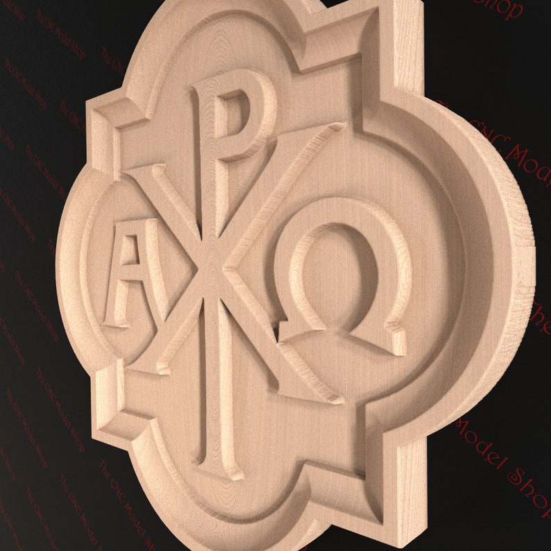 Christogram, 3d Stl Relief File for Cnc Router Carving, Engraving or 3D ...