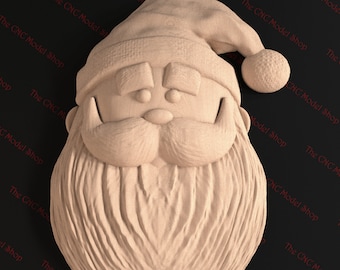 3D relief STL file of Christmas Holiday Toon Santa Claus for CNC router carving / engraving