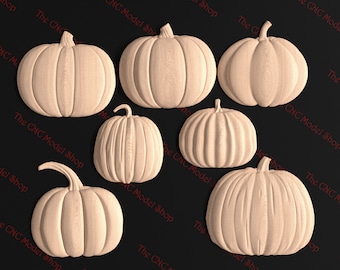 3D Relief STL file, Fall Pumpkin Pack 2 for CNC router carving