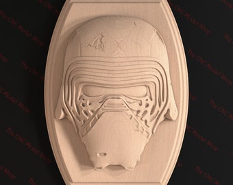 SW Heads-Kylo, 3d Relief STL file for cnc router carving, engraving