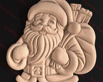 Jolly Santa Claus 3D STL Relief File for CNC Router Carving or 3D Resin Printing - Festive Holiday Wall Art
