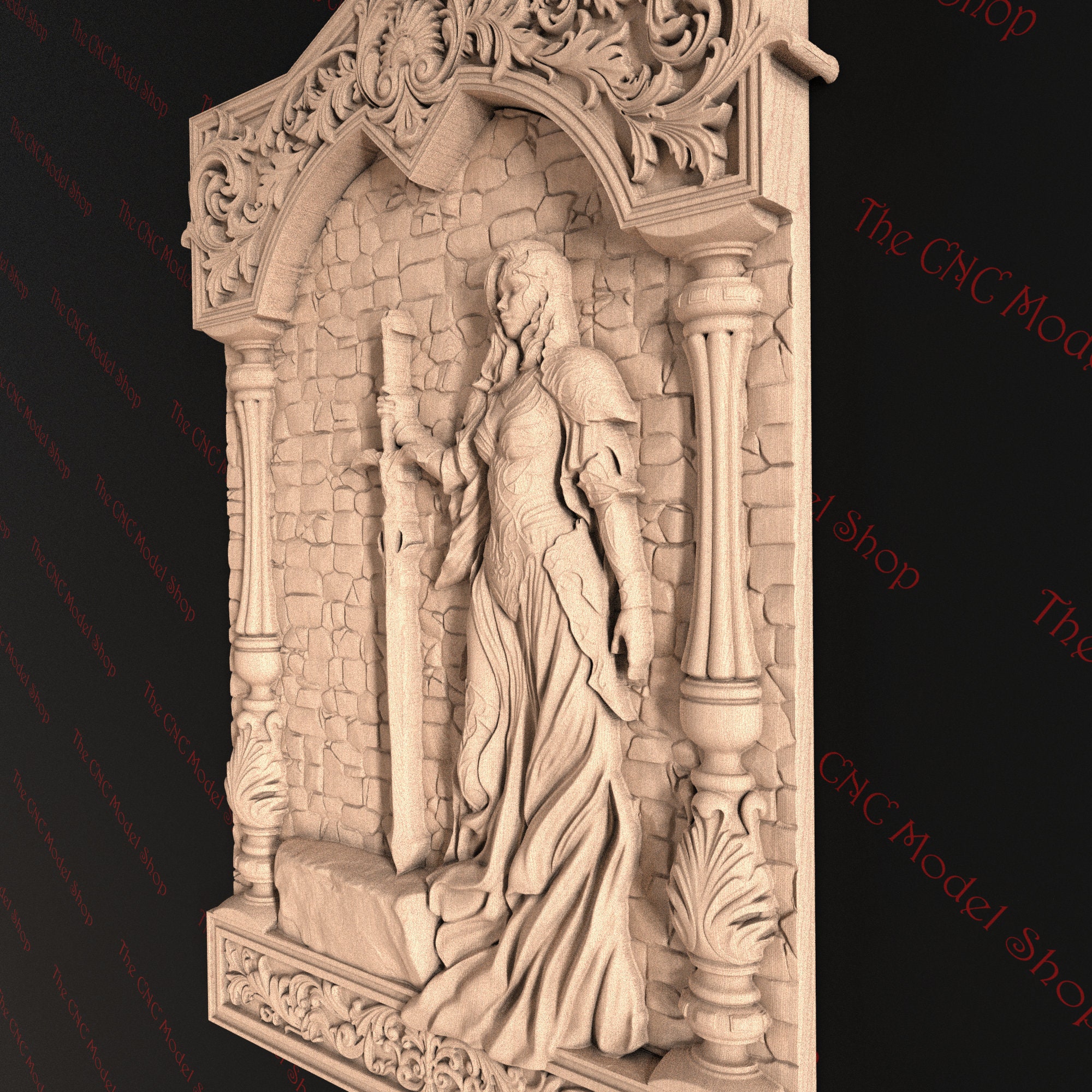 Female Fantasy Warrior, 3D STL Relief Digital File for CNC Router ...