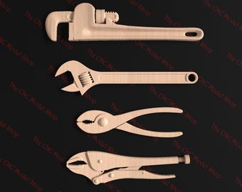 Relief STL files for CNC router carving - My Garage Tool Pack #2 (4 stl files)