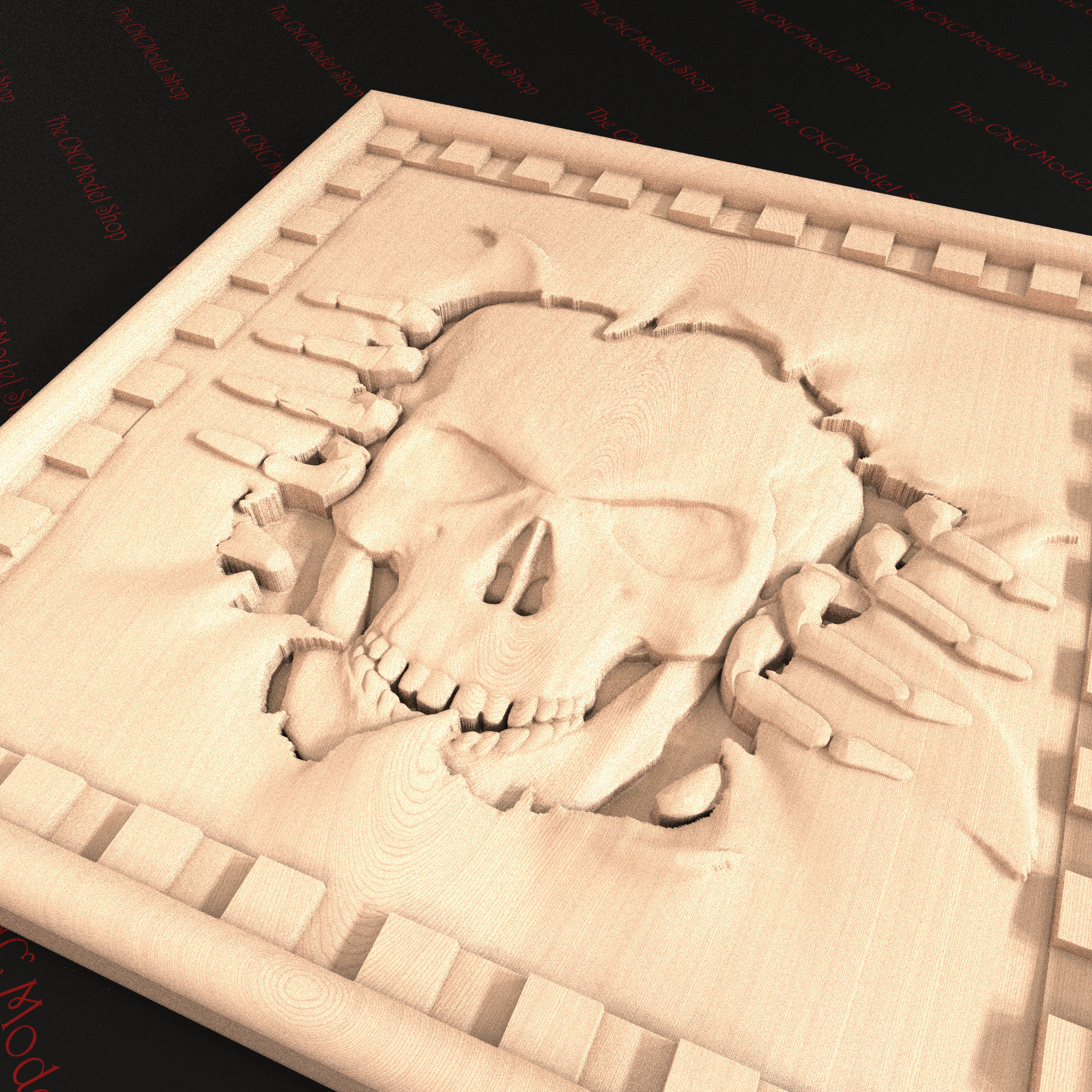 Skeleton Breaking Through, 3d Stl Relief File for Cnc Router Carving ...