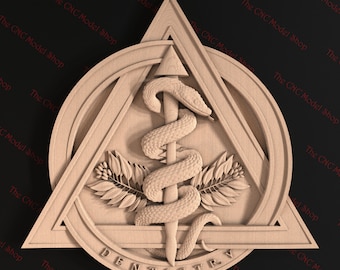 Dentistry Symbol wall art, 3d Relief STL file for cnc router carving