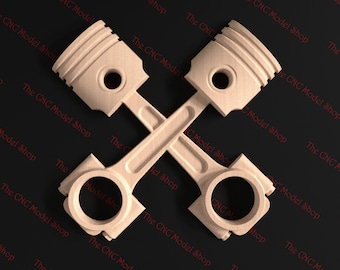 X-Pistons, 3D-reliëf STL-bestand voor CNC-routersnijwerk
