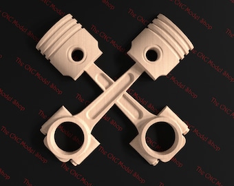 X-Pistons, 3D Relief STL file for CNC router carving