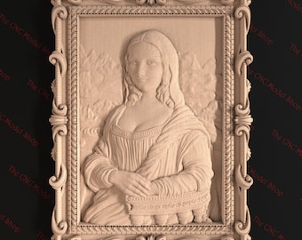 3d STL Relief file file of the Mona Lisa for CNC router carving
