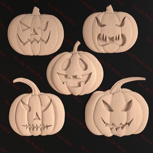 10 pcs. 3D Relief STL file, Halloween Jack-O-Lantern Pack for CNC router carving