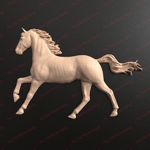 3D STL-bestand van een rennend paard voor CNC-snijden