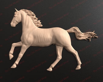 3D STL-Datei eines laufenden Pferdes für CNC-Schnitzen
