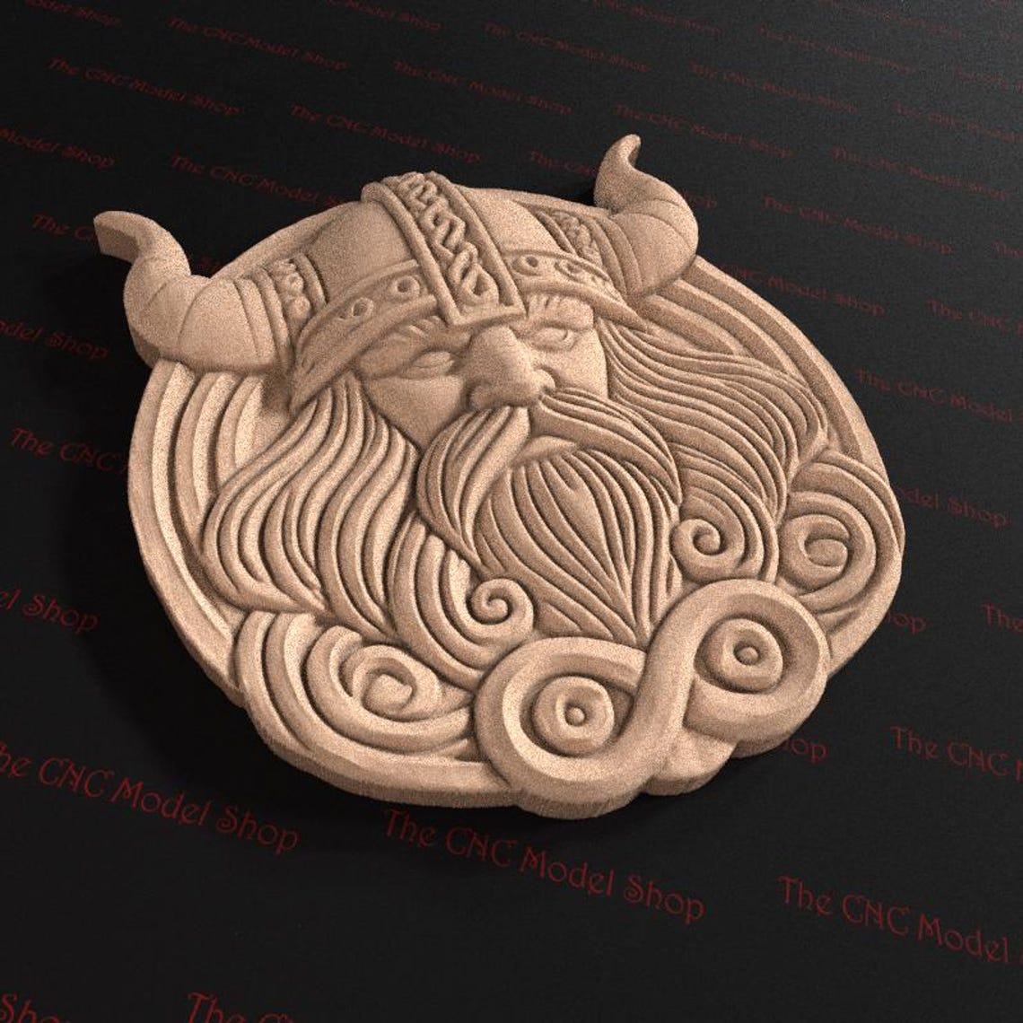 Viking Warrior Head 3D Relief STL File for CNC Router Carving or 3D ...