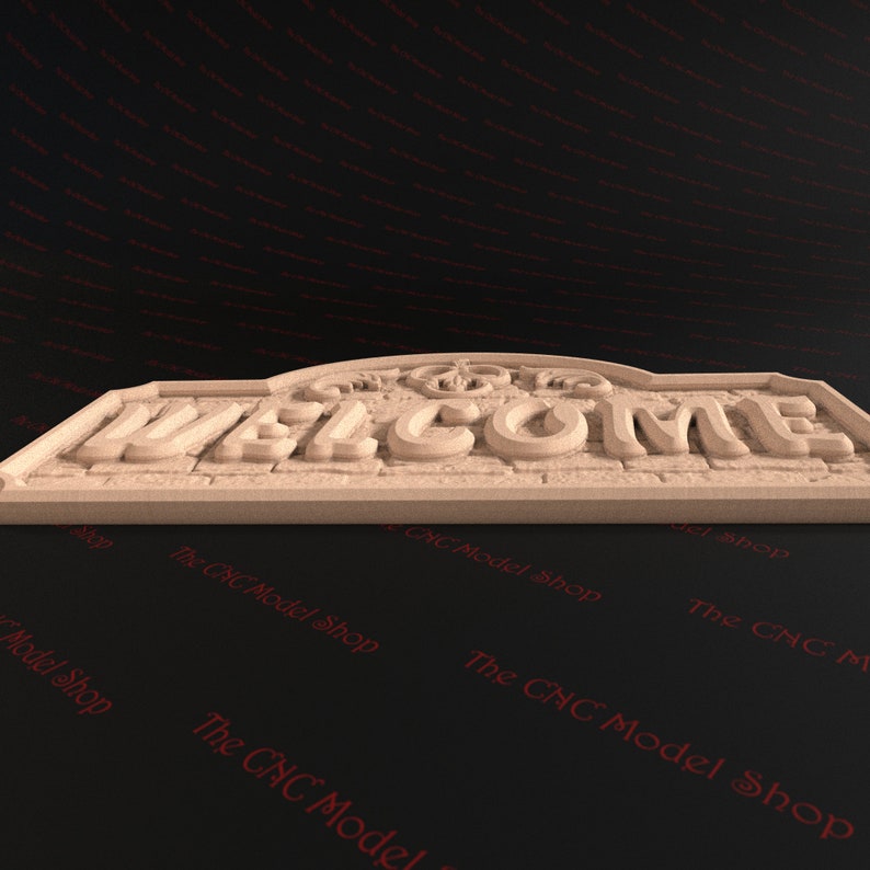 Welcome Sign, 3D Relief STL File for CNC Router Carving - Etsy