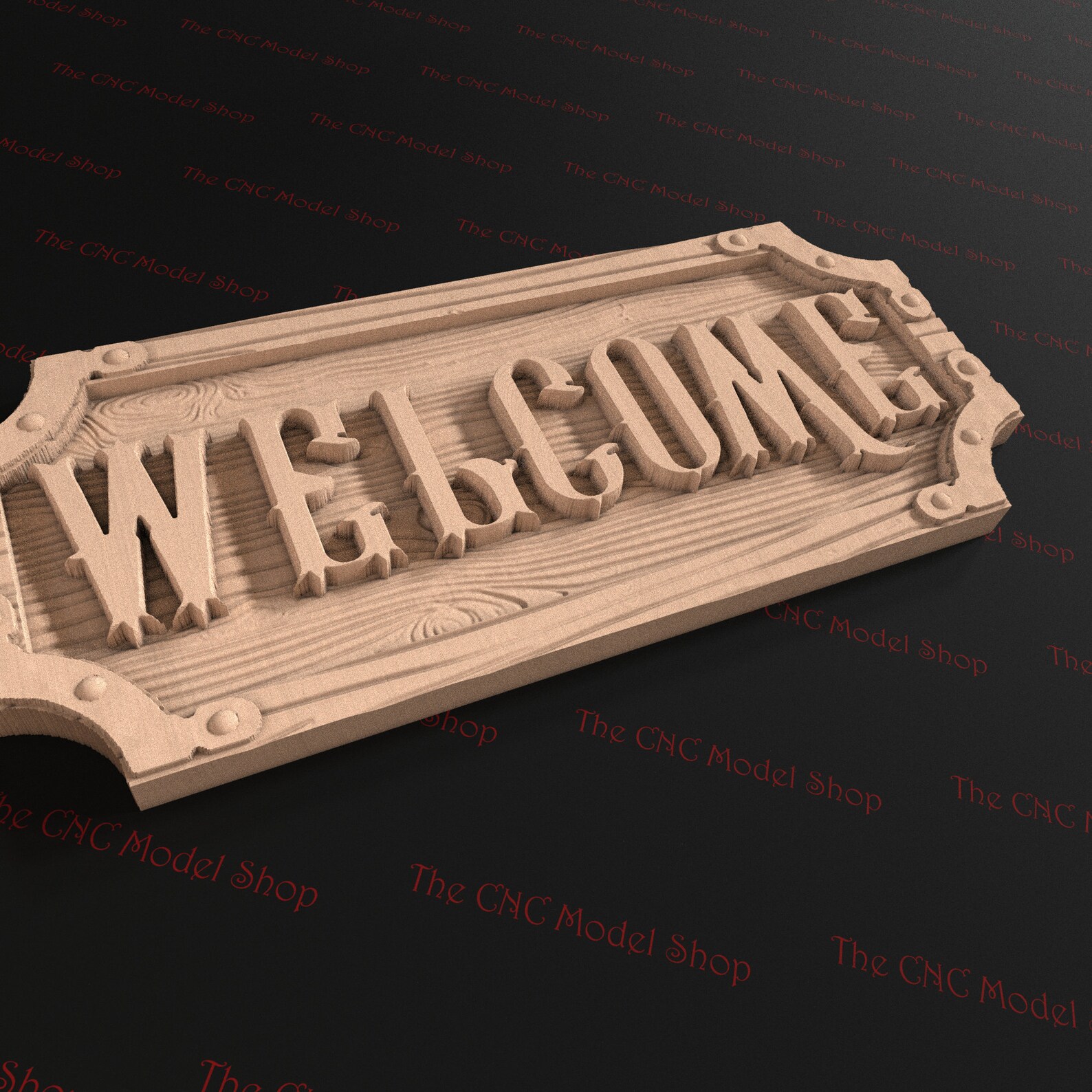 Welcome Sign, 3D Relief STL File for CNC Router Carving - Etsy