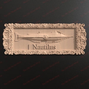 2 stk, 3D Relief STL Dateien der Nautilus für CNC Relief Carving oder 3D Druck