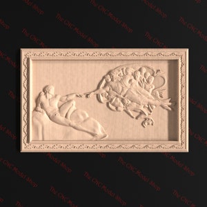 Rilievo 3D STL della Creazione di Adamo per la scultura CNC