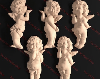 Cupid Blowing a Kiss, 3D Relief STL file for CNC router carving