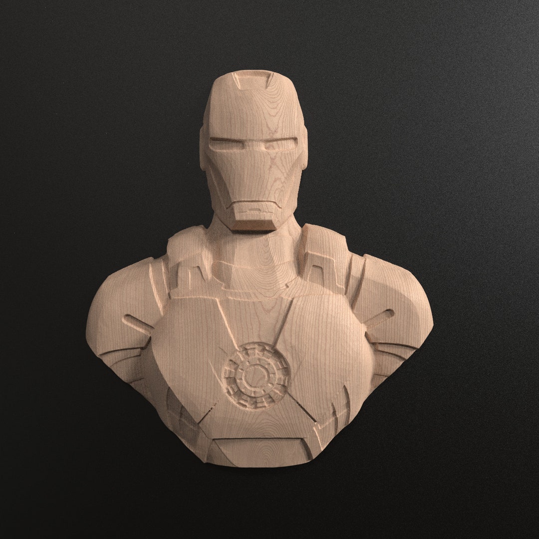 3D Relief STL File of a Superhero Bust for CNC Carving or 3D Printing ...